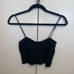 Zara Ribbed Black Crop Top